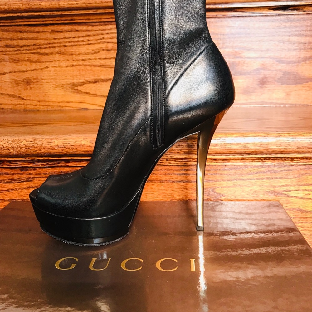 Gucci - Black Nappa Stretch Nero Boots/Bootie - Picture 5 of 8